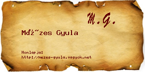 Mézes Gyula névjegykártya