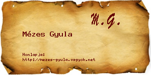 Mézes Gyula névjegykártya