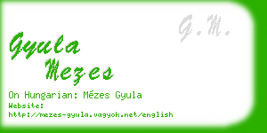 gyula mezes business card